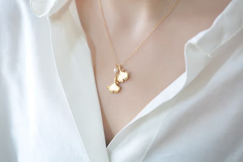 Ginkgo銀杏項鍊│14kgf 銀杏 項鍊 秋天 黃色 母親節禮物 女生 花