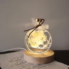 奶黃色永生花浮游花夜燈 畢業 生日 情人節週年禮物