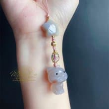 櫻花瑪瑙 貓 星星 可愛 萌 手機鍊 吊飾 天然石 禮物 包掛