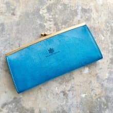 浮足口金の薄型長財布　smart ターコイズ