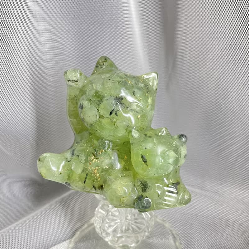 【手工製作】天然能量水晶母子招財貓/水晶擺飾