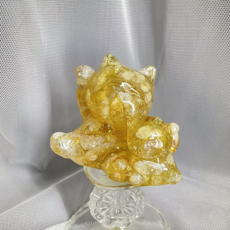 【手工製作】天然能量水晶母子招財貓/水晶擺飾