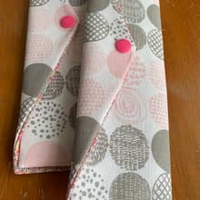 文青風環保筷袋 大珠小珠 粉  手作餐具袋.交換禮物.