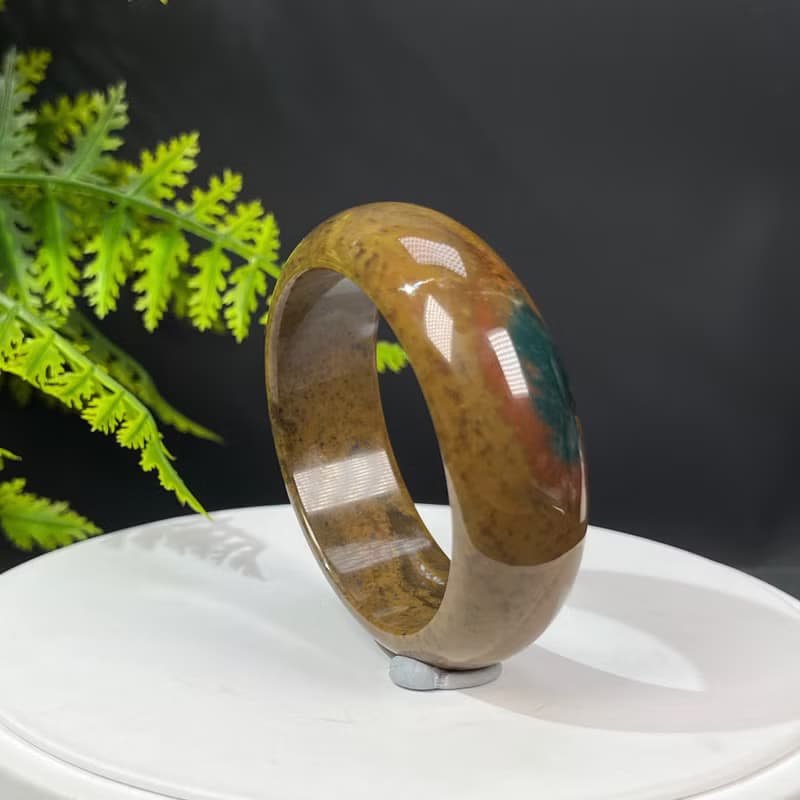 多彩海洋碧玉手鐲 53MM 高瓷天眼油畫風玉髓手環 活力靈感創意
