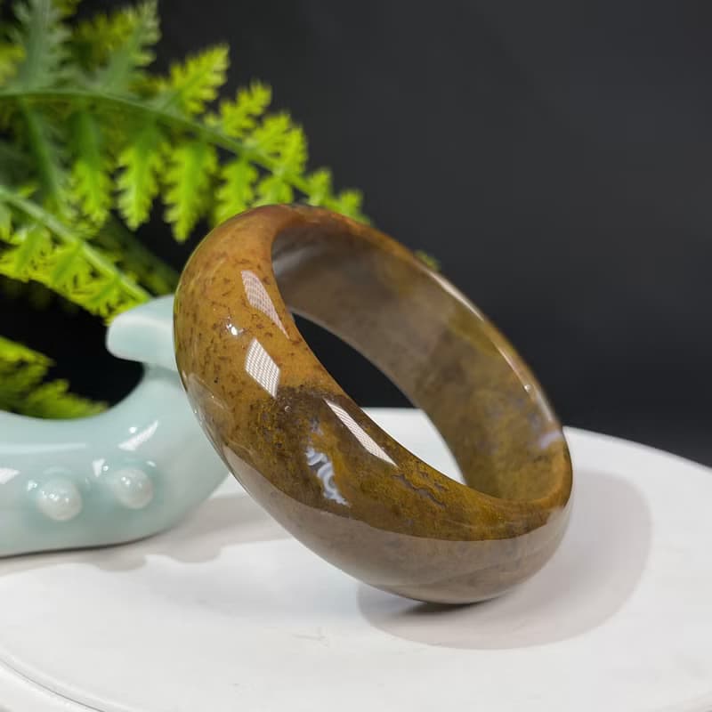 多彩海洋碧玉手鐲 53MM 高瓷天眼油畫風玉髓手環 活力靈感創意