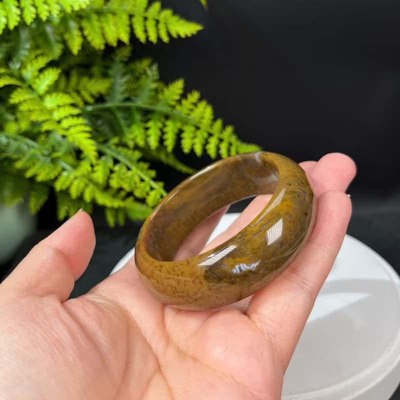 多彩海洋碧玉手鐲 53MM 高瓷天眼油畫風玉髓手環 活力靈感創意