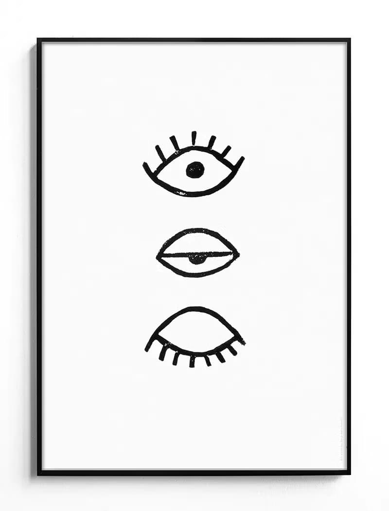Marta Fromme - 德國藝術家設計海報 Eye Eye Poster, Black
