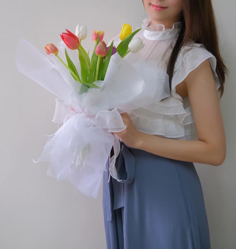 2025情人節 鬱金香韓式花束  生日花束 女友禮物