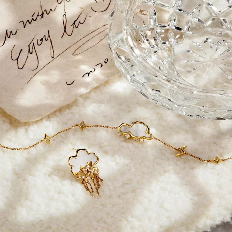 18K 太陽雨流蘇耳針