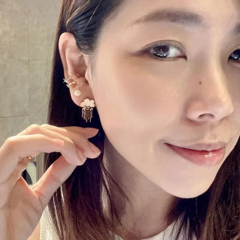 18K 太陽雨流蘇耳針