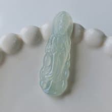 冰膠老種晴水滿色站姿觀音 | 天然緬甸玉A貨翡翠