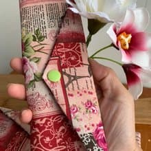 文青風環保筷袋  浪漫玫瑰  手作餐具袋.交換禮物.