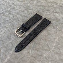 オーダーメイド専用・リザードの時計ベルト　ブラック　18mm-16mm【スタンダード】フルフラット型  腕時計バンド