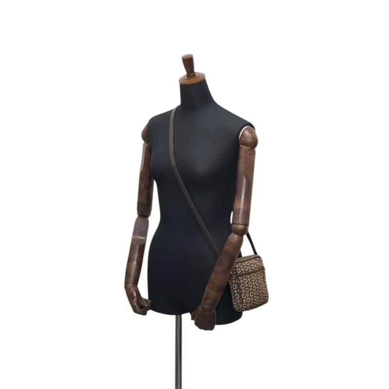 【 日本直送　名牌中古包 】CELINE セリーヌ Cマカダム ショルダーバッグ ブラウン ジャガード vintage ヴィンテージ オールド jb4yns