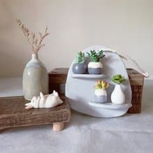 迷你多肉盆栽牆磁鐵吊飾。黏土仿真多肉植物