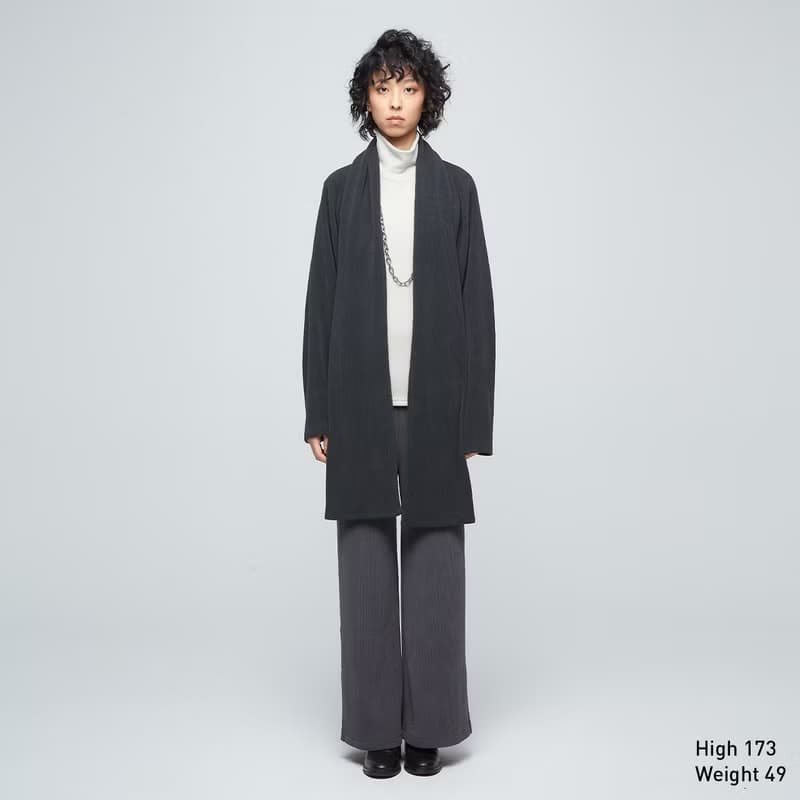Reboot-粗針短版圍巾罩衫(女)-石墨黑