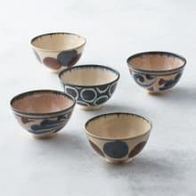 日本美濃燒 - 筆青釉繪飯碗組(5件式) - 禮盒組