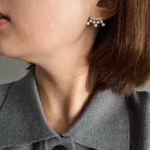 銀色珍珠迷你耳飾 珍珠雪點 銀色 聖誕典禮禮物