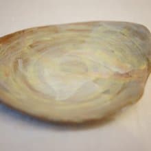 手捏粉引 黃葉小碟  Ø 10.5cm  點心盤 飾物盤