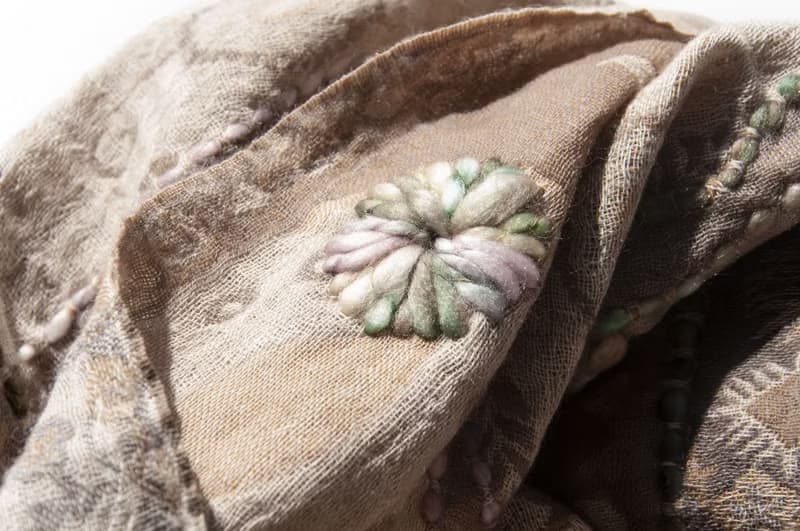 喀什米爾Cashmere/水煮羊毛披肩/針織圍巾/刺繡圍巾/羊絨披巾-花