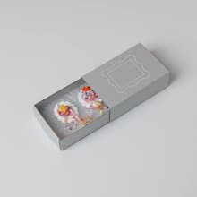 21g的生日禮物 白框耳環-大 橘黃花 【sep. beads x WU studio】