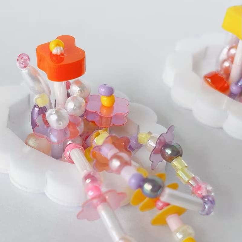 21g的生日禮物 白框耳環-大 橘黃花 【sep. beads x WU studio】