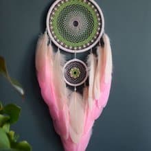 Pink spring green dream catcher for girl | Sakura blossom wall decor for bedroom