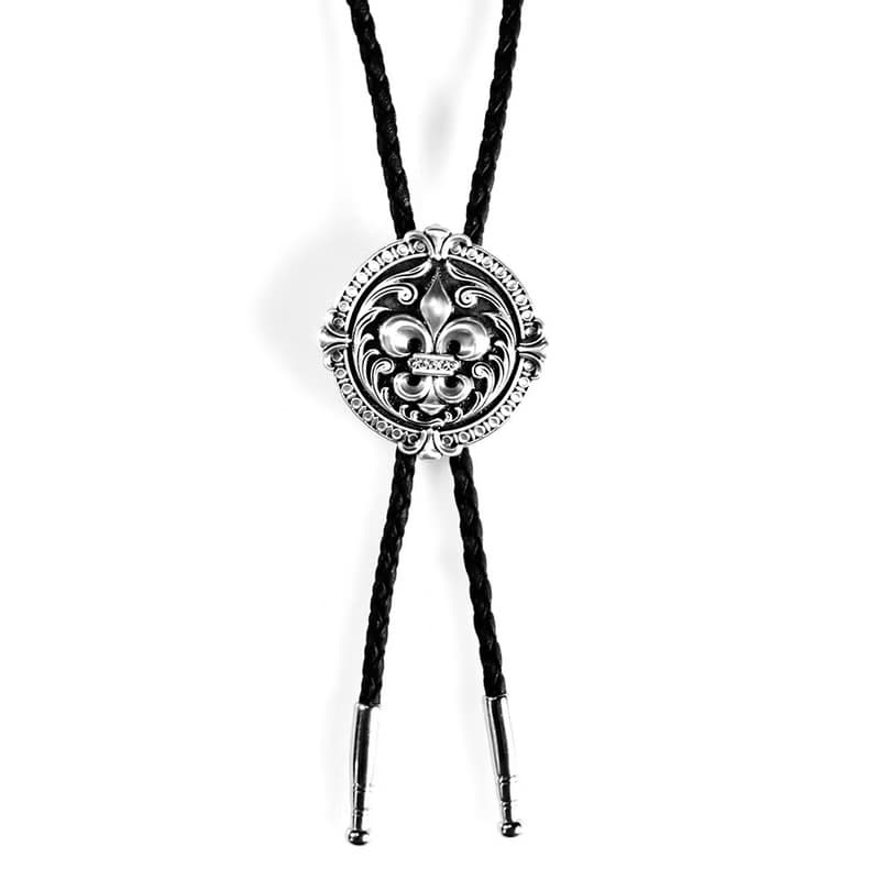 典藏鳶尾花 保羅領帶 Bolo Tie 真皮 皮革項鍊 皮繩領帶 長項鍊