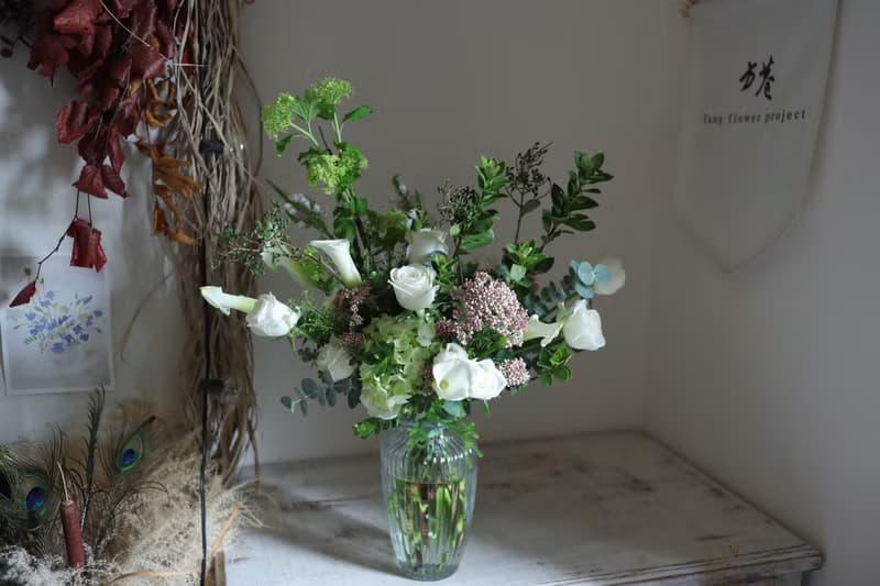 【體驗】【生活花藝體驗】經典綠白 手綁花束