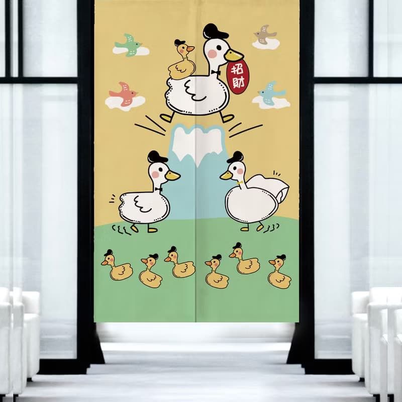 醜萌招財鴨子 門簾