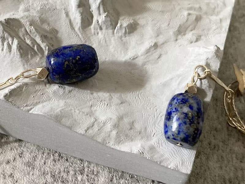 【景泰藍蝴蝶。耳針】青金石、燒藍、注14k金|單品保證