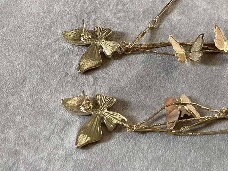 【景泰藍蝴蝶。耳針】青金石、燒藍、注14k金|單品保證