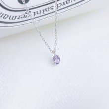 紫水晶925純銀橢圓蛋糕項鍊