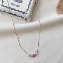 純銀項鍊 超七幸運石 水晶 純銀 項鍊 鎖骨鍊