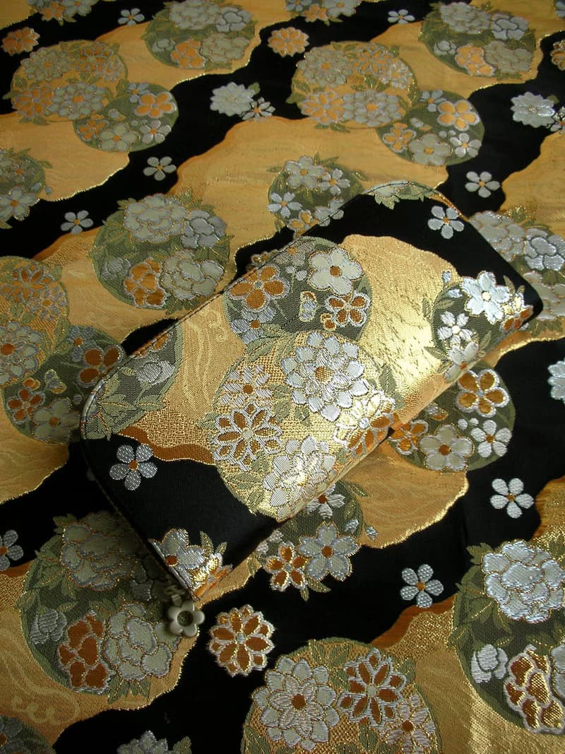 京西陣金襴錦織【花-飄流】-長夾/皮夾/零錢包/禮