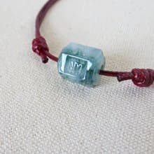 本命年【六字大明咒】飄花翡翠韓國蠟線項鍊*ZB02*招財、防小人