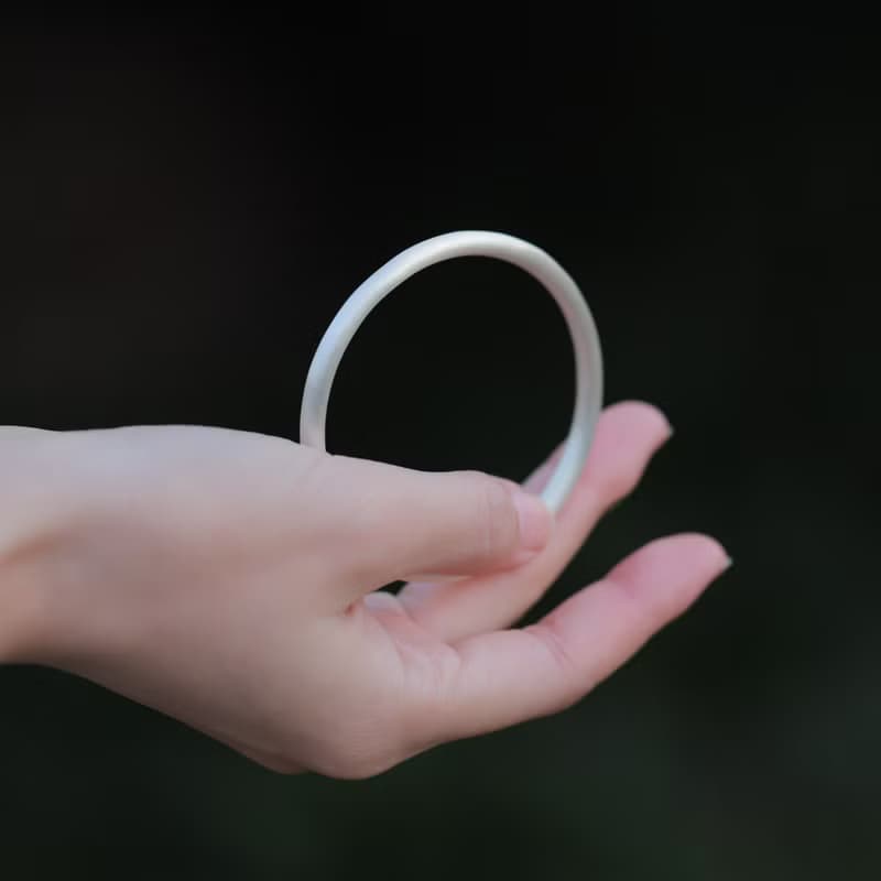 手工古法金剛圈封口純銀手環