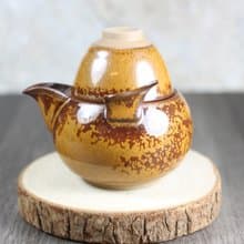 【送禮好物】朱金地釉 鸞翔茶具 一杯一壺 陶藝名家葉敏祥作品