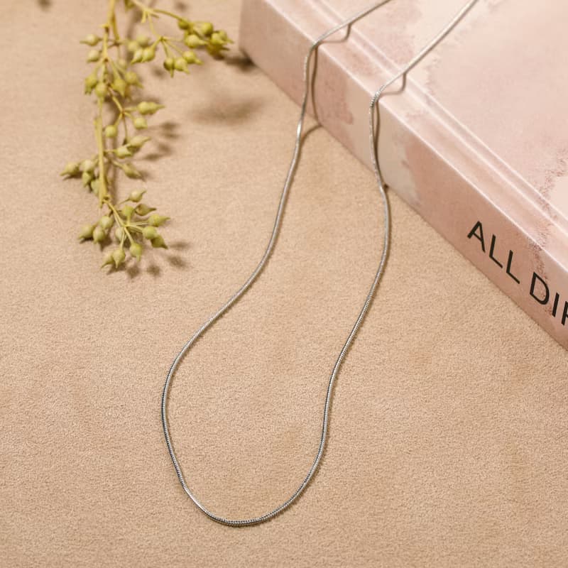 string chain magnet necklace SV ニッケルフリー マグネットネックレス 着脱簡単　シンプルチェーンネックレス　シルバー