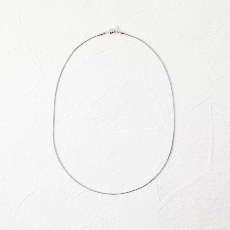 string chain magnet necklace SV ニッケルフリー マグネットネックレス 着脱簡単　シンプルチェーンネックレス　シルバー