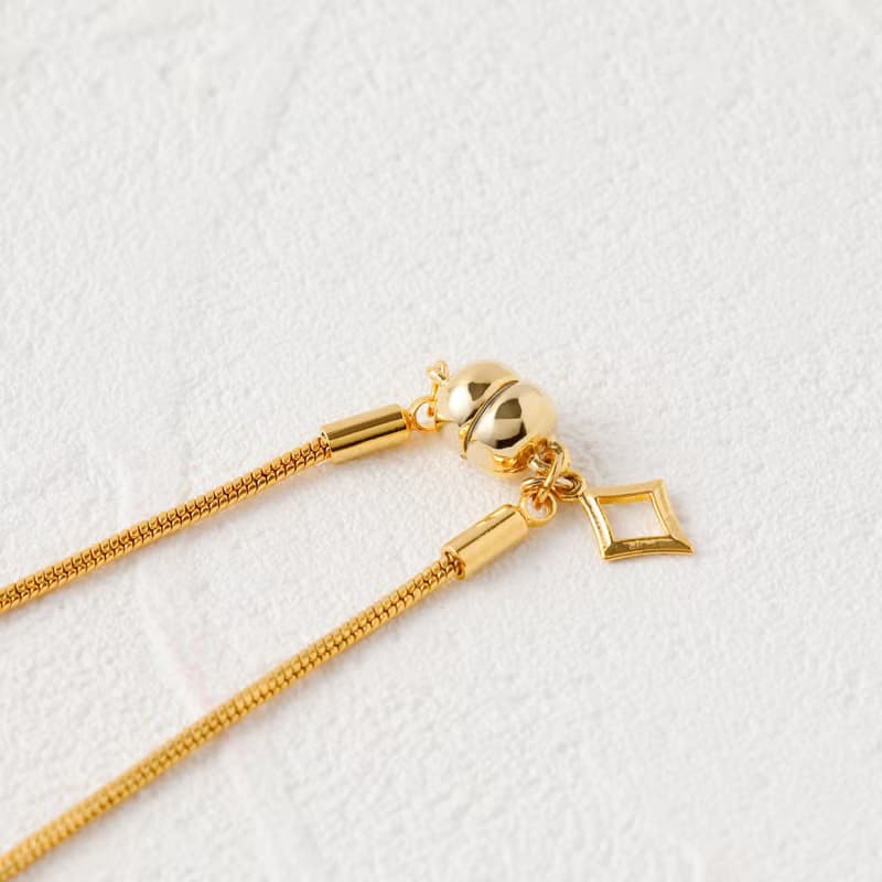 string chain magnet necklace SV ニッケルフリー マグネットネックレス 着脱簡単　シンプルチェーンネックレス　シルバー