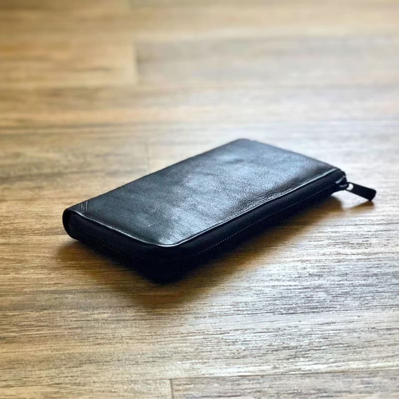 日本製【DUALLINE L型拉鍊長夾】革職人 長銀包 手機長夾 iPhone