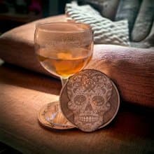 Mexican Patterns Wooden Coaster Set – Cultural Home Bar Decor - Mexico Art