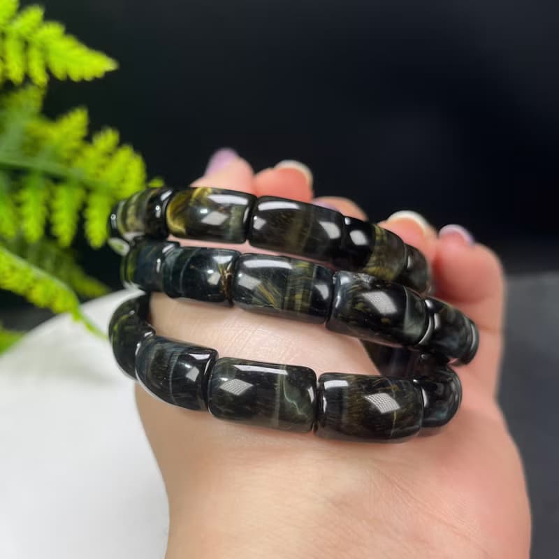 夢幻精品天然虎眼石手排 10mm 藍黃虎晴石手鏈 男女單圈 招財平安