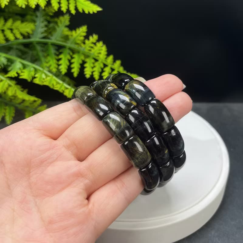 夢幻精品天然虎眼石手排 10mm 藍黃虎晴石手鏈 男女單圈 招財平安