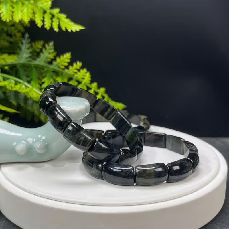 夢幻精品天然虎眼石手排 10mm 藍黃虎晴石手鏈 男女單圈 招財平安