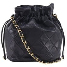 【日本直送】シャネル CHANEL 巾着チェーンショルダー ショルダーバッグ マトラッセ ヴィンテージ ラムスキン 黒 レディース【中古】