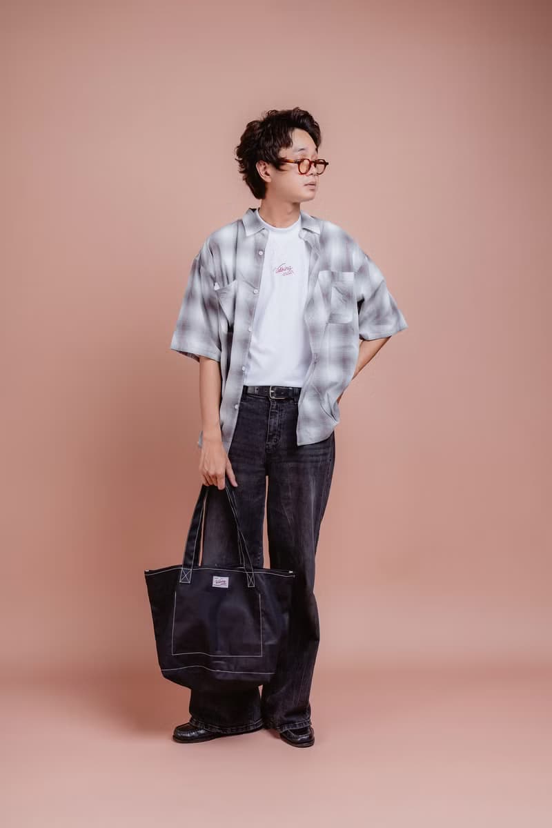 Walking Stitch : Haru Shopping Bag : กระเป๋าช้อปปิ้ง (Black, Tan Brown)