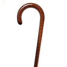 らせん巻き大曲ステッキ　天然木製一本杖