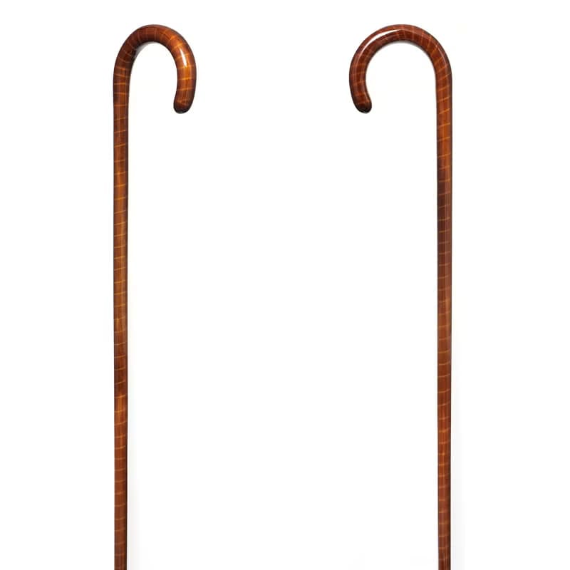 らせん巻き大曲ステッキ　天然木製一本杖